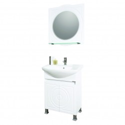 Долен шкаф с порцеланова мивка + Горен шкаф с огледало от PVC Seedy-М